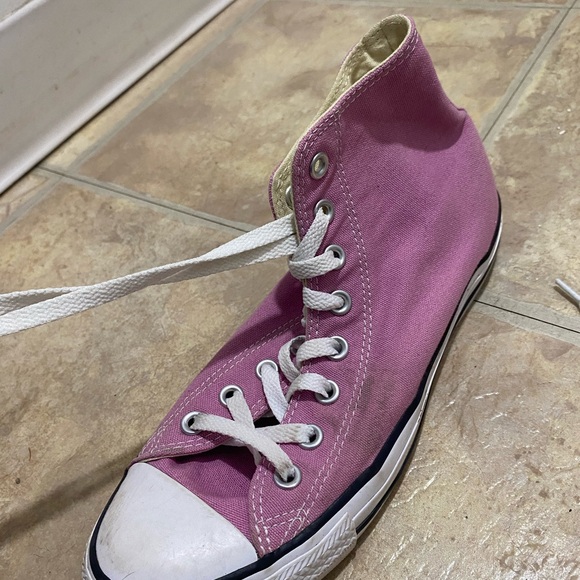 Converse All Star Pink Canvas High-Tops - Picture 6 of 9